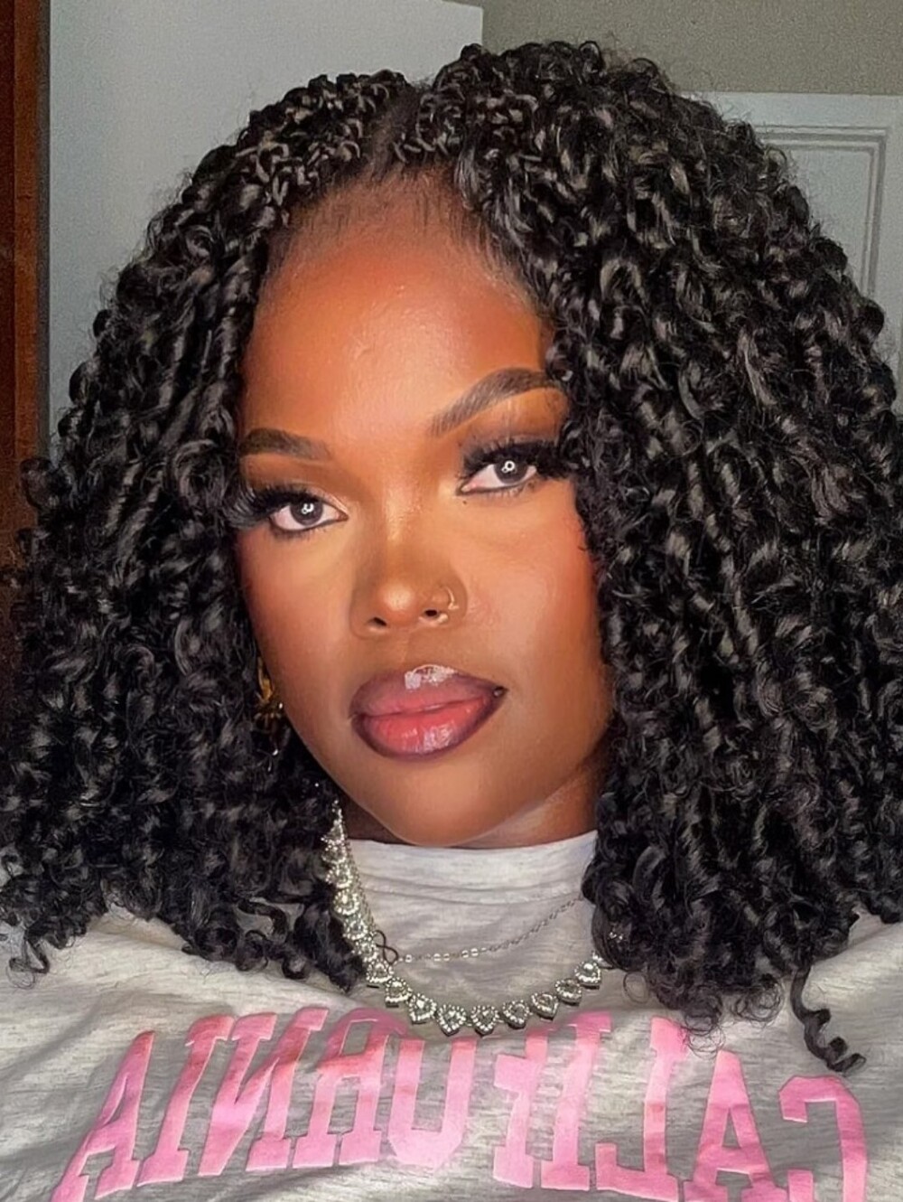 Burmese Curly Crochet Hair Pre braided Loop Synthetic 8 Packs 12" Natural Black
